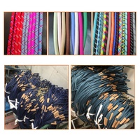 Laisse personnalisée d'escalade en montagne de couleurs multiples pour l'entraînement Laisse pour chien ronde en nylon faite à la main avec nœuds et accessoires en métal