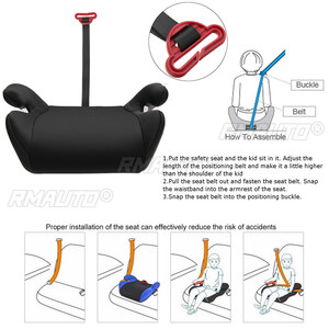 Car <b>Booster</b> <b>Seat</b> Safe Anti-slip Portable Car Child <b>Booster</b> <b>Seat</b> <b>Toddler</b> Baby Safty <b>Seat</b> Fits 6-12 Years Old KidsTravel Pad AU - Product Image 4