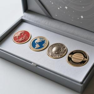 Moneta Commemorativa Planetaria in Metallo Ecologico Placcato Oro con Logo Personalizzato, Vendita all'Ingrosso di Alta Qualità Professionale - Product Image 5