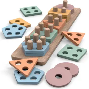 Cpc Grote Houten Sorteren Montessori Speelgoed Voor 1 2 Jaar Oud Stapelen Speelgoed