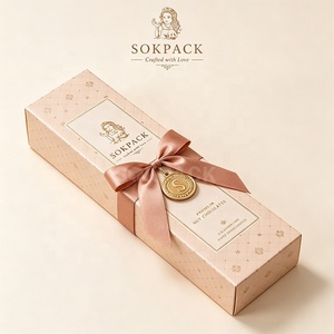 Boîte cadeau rectangulaire de luxe personnalisée pour chocolats avec ruban, emballage rigide en papier pour bonbons en forme de cœur - Product Image 2