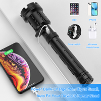 Lampe torche LED haute puissance longue portée, rechargeable USB-C, avec fonction de batterie externe, corps en alliage d'aluminium, étanche, torche portative pour éclairage de recherche