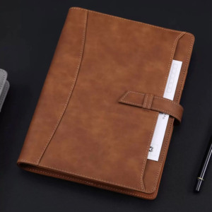 Custom logo Blue Pu Leather Hardcover Notebook A5 Planner Journal Notebook with Pocket Business Office <strong>Work</strong> Notepad <strong>Diary</strong> - Product Image 6