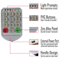 Cerradura de casillero digital duradera con teclado de código de número electrónico inteligente de una sola vez para uso en Spa, gimnasio y hotel