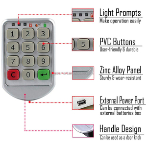 Kunci loker Digital tahan lama dengan Keypad Kode Nomor elektronik satu kali cerdas untuk penggunaan Spa Gym dan Hotel - Product Image 4