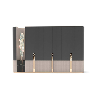 Meuble de chambre de luxe pour villa, armoire à vêtements, placard de chambre moderne et luxueux sur mesure DV-LEONARDO-01-WARDROBE - Product Image 1