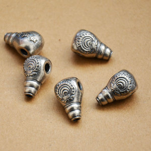 Conch <b>Shell</b> Three Way Bead 22x10mm Silver Plated For Bracelet Making Jewelry Findings Irregular Shape Spacer Beads - Product Image 4