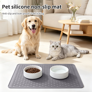 Silicone pet meal <b>mat</b> for cat bowls anti-slip and spill-proof <b>large</b>-sized cat meal <b>mat</b> easy-to-clean dog meal <b>mats</b> feeding <b>mat</b> - Product Image 1