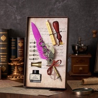Stylo à plume personnalisé en gros, ensemble de stylos de calligraphie en plumes avec encre