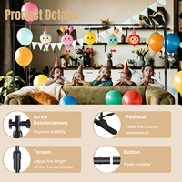 Stand Banner Backdrop 8x10 Kaki yang Dapat Disesuaikan, Stand Poster, Stand Display Latar Belakang Step and Repeat untuk Periklanan