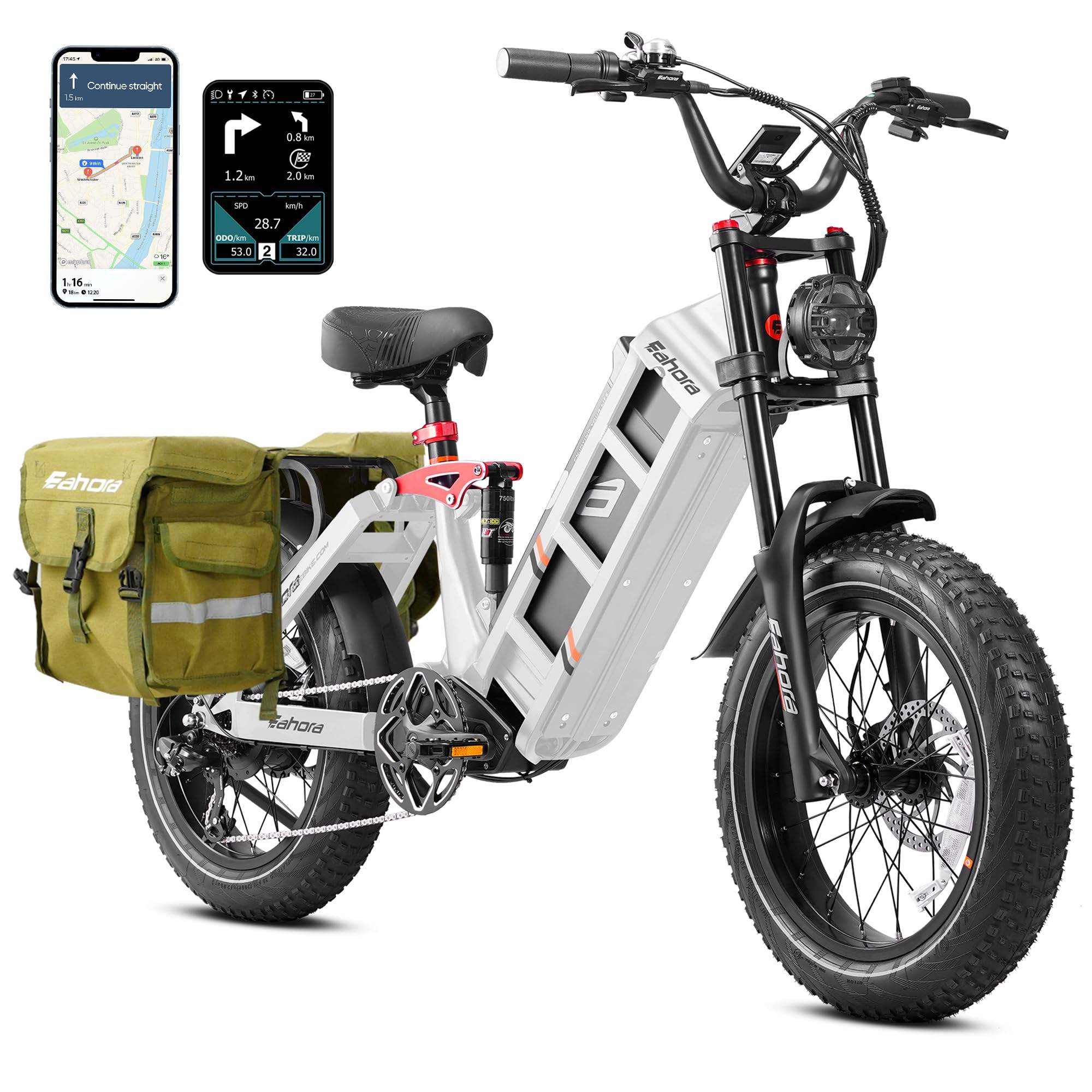 White with Saddle Bag