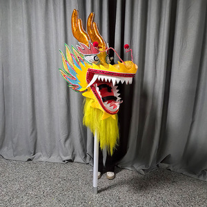 Tête de dragon illuminée par LED avec yeux laser pour spectacle de danse du lion, accessoires décoratifs colorés - Product Image 2