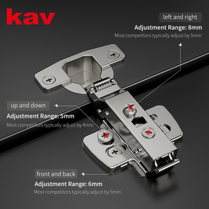 บานพับตู้แบบปรับได้ 3 มิติ ปิดแบบนุ่มนวล พร้อมคลิปหนีบสำหรับหัวโค้ง บานพับไฮดรอลิกสำหรับตู้ครัว - Product Image 3