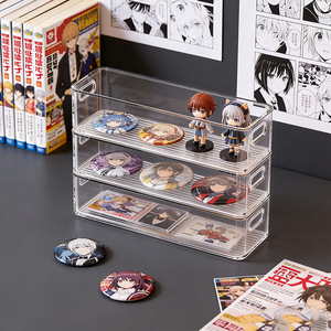 Acrylic Badge Display Rack 75mm Single Square Protective Cover For Anime Game Collectibles Storage Organizer - Product Image 2