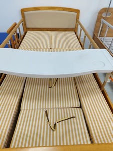 Letto di ospedale manuale con testa e coda in legno massello con torcia elettrica a foro vasino centrale Design medico-realizzato in ABS - Product Image 6