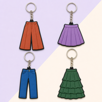 Weicher Flexibler Flacher PVC-Schlüsselanhänger in Hosenform für Herren Individuell Bedruckter Schlüsselanhänger für Boutique Großhandel Souvenir Geschenk