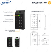 Tediton Tuya TTlock App Tarjeta RFID Locker Lock Tarjeta de código electrónico inteligente Cerradura de gabinete para gimnasio Fitness Piscina Oficina Hotel