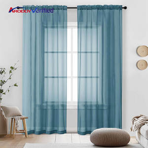 ARODDY Tissu de Fenêtre de Luxe Blanc Noir Rouge <span class=keywords><strong>Vert</strong></span> Bleu Gris Tissus Sheer Marocain Rideaux Panneaux pour la Maison - Product Image 1