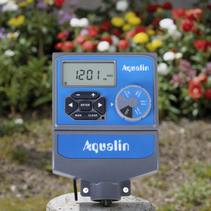 Programmateur d'arrosage analogique Aqualin avec système d'irrigation goutte-à-goutte automatique, alimenté par piles, pour extérieur - Product Image 2