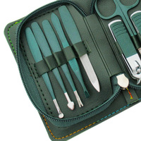Ensemble de manucure et pédicure de haute qualité en acier inoxydable, 9 pièces, outils pour cuticules, coupe-ongles, kit d'outils pour ongles pour femmes et hommes, promotionnel