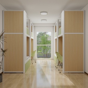 Letto a Castello Moderno a Tre Posti con Struttura in Ferro e Scrivania per Dormitorio Studentesco o Appartamento - Product Image 3