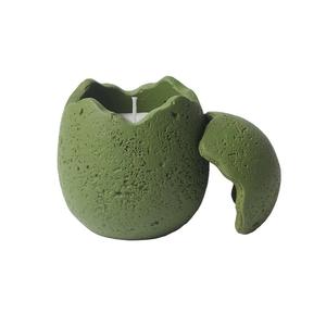 Taza de aromaterapia de vela no porosa de cactus de interior en maceta de cemento de cáscara de huevo estilo Ins - Product Image 1