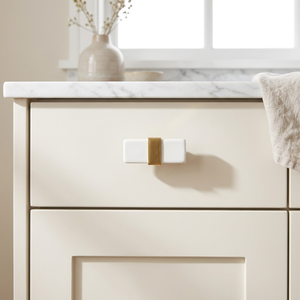 AK Brass Resin Metal Cabinet <b>Knob</b> <b>White</b> & Gold Finish Decorative Drawer Shelf Furniture Handle Best Price Hardware Luxury - Product Image 4
