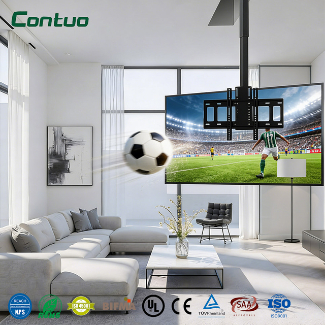 Tv Motorised Lifter 32-57 Inch Ceiling Motorized TV Mount Electric Drop Down TV Lift Ceiling Bracketst with 360° Rotation
