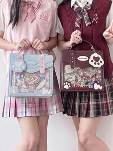 Sac bandoulière classique pour femme en PU, motif chat de dessin animé, style vintage et tendance, avec fermeture éclair et sangle réglable, transparent - Product Image 6