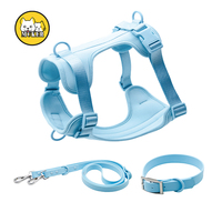 Arnés para Perro de Poliéster Suave de la Marca MK, Ajustable, Moderno e Impermeable, con Correa y Decoración de Cintas Coloridas, Venta al Por Mayor