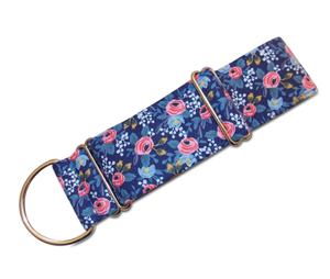 Niña perro rosas, martingala floral o collar de hebilla; collar de galgo femenino whippet/fleurs-azul - Product Image 5