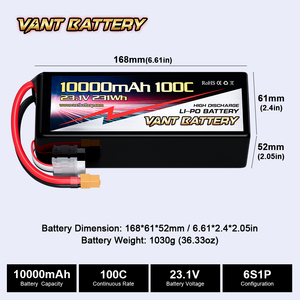 بطارية LiHv فائقة الجهد عالية الكثافة بالطاقة العالية 6S Fpv Lipo بطارية من نوع 6S FPV V وmah 100C لطائرات Fpv وطائرات بدون طيار كبيرة جدًا - Product Image 2