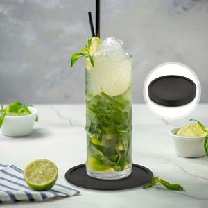 Sous-verre rond en silicone personnalisable avec logo imprimé 7cm/8cm/9cm, isolant, antidérapant, anti-brûlure, promotionnel pour le thé - Product Image 5