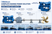 Moteur diesel marin refroidi par eau Weichai Baudouin 6M33 6 cylindres 500-750 CV EPA Tier 2 pour propulsion de bateaux lourds
