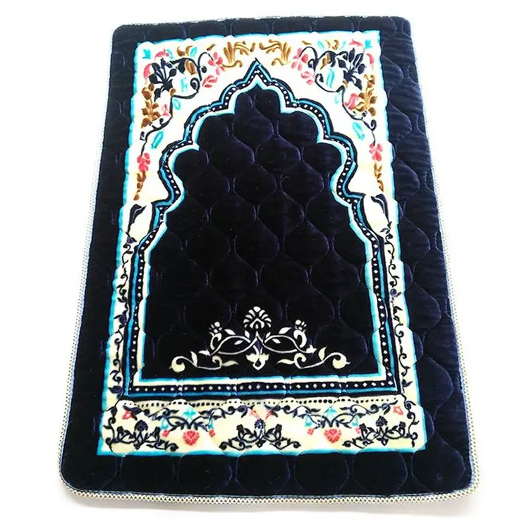 Morbido tappetino da preghiera in schiuma pieghevole Shaggy tappetino da preghiera per tappeto zigrinato di alta qualità stampato a fiori antiscivolo