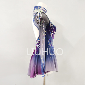LIUHUO Abito da Pattinaggio Artistico Personalizzato per Ragazze e Adolescenti Viola Vestiti da Pattinaggio su Ghiaccio da Competizione Costumi da Ballo Palestra e Fitness Donna - Product Image 3