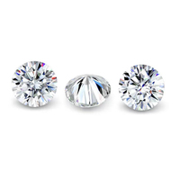 Pierres de moissanite blanches de couleur D, taille brillant rond VVS1, avec certificat GRA