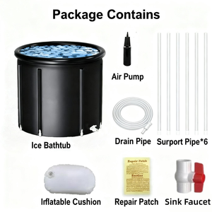 Baignoire à glace portable et légère en PVC avec couvercle et sac de rangement, durable pour la maison et les voyages, pour adultes, athlètes et utilisation en extérieur - Product Image 6