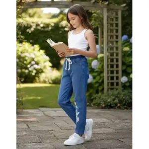 Pantaloni Jogger Elasticizzati Ricamati per Ragazze Adrenaline Taglia 12 Jeans Slim Fit con Tasche in Misto Cotone e Spandex - Product Image 4