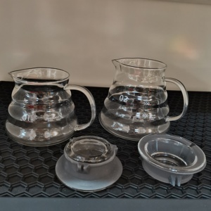 Borosilikat tinggi portabel, panci penyaring kopi aliran lebih dari kaca, pembuat kopi kaca, panci berbagi kopi dengan corong - Product Image 4