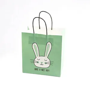 Изготовленный на заказ логотип печать милый мультфильм животных Шоппинг бумажный мешок с ручкой из Китая