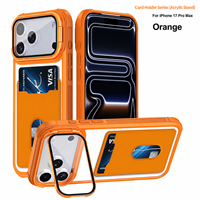 Coque de téléphone antichoc avec support d'appareil photo et porte-cartes doux au toucher, vente en gros, pour iPhone 18 17 16 15 Pro Max