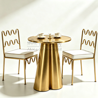 Table de salle à manger extérieure et table basse en métal noir au design moderne, nouvelle collection, fabriquées en usine