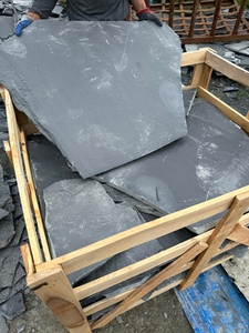 Dalles de pavés en <span class=keywords><strong>ardoise</strong></span> noire naturelle, dalles de sol en <span class=keywords><strong>ardoise</strong></span> durables, décoration de jardin - Product Image 2