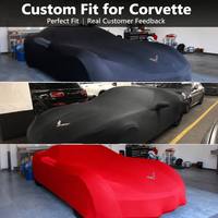 Housse de voiture extensible de luxe compatible avec Corvette C8 Stingray, housse de protection automobile intérieure sur mesure, élastique et douce