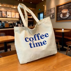Sac fourre-tout en toile de coton de luxe de grande taille, couleur personnalisée, durable, avec impression de logo pour les femmes, pour le shopping - Product Image 1