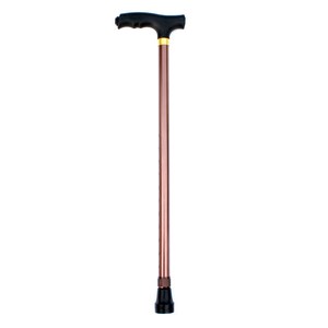 Bâton de marche télescopique en alliage d'aluminium, hauteur réglable, pointe en caoutchouc antidérapante pour personnes âgées, support de randonnée - Product Image 1
