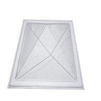 Dôme de toit fixe en polycarbonate double couche, type pyramide, multicolore, en acrylique, pour l'éclairage naturel des toits plats