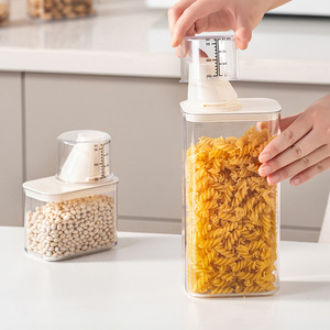 Sealed Food Grade Storage Jar With Graduations Rectangle For Grains And Cereals 400ml 700ml 1200ml 1600ml - Product Image 2