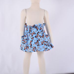 Vestido Corto Informal de Punto con Estampado Floral para Niña Pequeña, Cintura Elástica, Poliéster/Algodón, Secado Rápido - Product Image 6